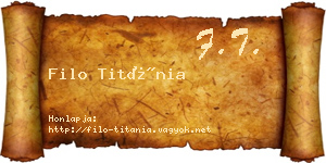 Filo Titánia névjegykártya
